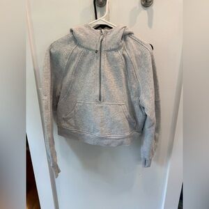 Lululemon Cropped Hooded Quarter Zip Sweatshirt Gray Xs/s